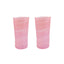 Pair of Hand Blown Octagonal Tall Glasses Pink