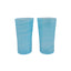 Pair of Hand Blown Octagonal Tall Glasses Torquoise