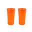 Pair of Hand Blown Octagonal Tall Glasses Orange