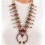 Sterling and Coral Squash Blossom Necklace