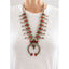 Sterling and Coral Squash Blossom Necklace