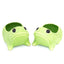 Pair of Vintage Lime Green Frog Planters